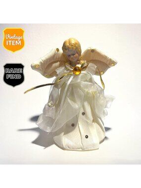 Vintage Angel Christmas Tree Topper Light Porcelain Parts. RARE!